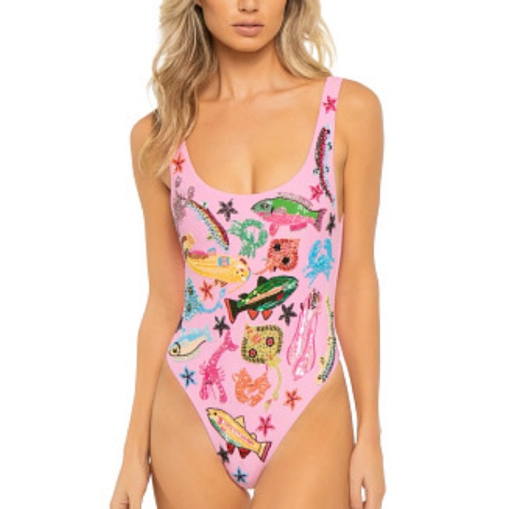 NWT Oceanus Arizona One Piece Multi Color Swimsuit Size S